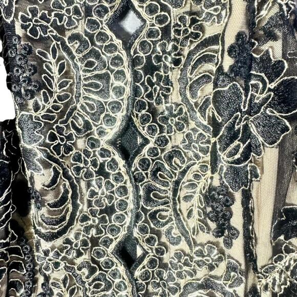 A’gaci Embroidered Lace Romper Beige Black Women’s Size‎ Small - Picture 3 of 11